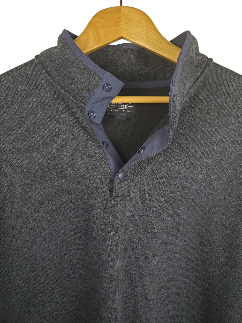 J. Crew Men's Fleece Quarter Snap Pullover Sweatshirt Charcoal Gray XXL. #355